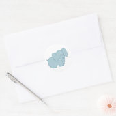 Süßer Elefant (blau) Runder Aufkleber (Umschlag)