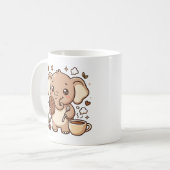 Süßer Elefant-Bohnen-Cafe-Mug-Charakter Kaffeetasse (Vorderseite Links)