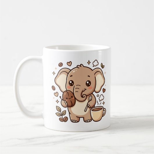 Süßer Elefant-Bohnen-Cafe-Mug-Charakter Kaffeetasse (Links)