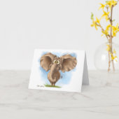 Süßer Elefant Cartoon Karte (Gelbe Blume)
