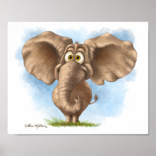 Süßer Elefant Cartoon Poster