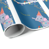 Süßer Elefant Geburtstag Geschenkpapier (Rolleneckpunkt)