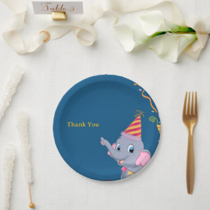 Süßer Elefant Geburtstag Pappteller