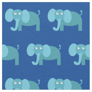 Süßer Elefant Kind Baby Kinderzimmer Blau Stoff
