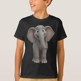 Süßer Elefant Kinder Schwarz T-Shirt