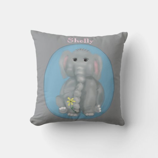 Süßer Elefant Kissen (Vorderseite)