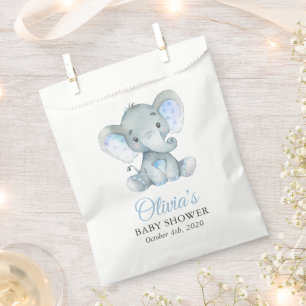 Süßer Elefant, Kleiner Elefant, Blau, Babyparty Geschenktütchen