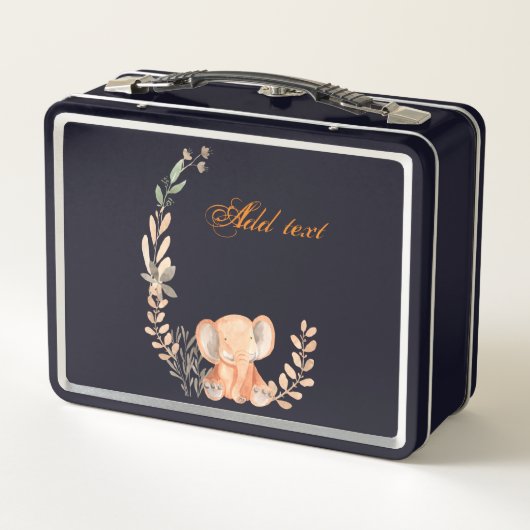 Süßer Elefant Metall Brotdose (Rückseite)