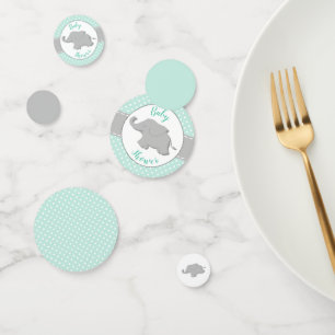 Süßer Elefant Minz-Polka-Punkt-Baby-Shower Konfetti