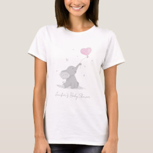 Süßer Elefant mit Ballon Baby Shower Name T-Shirt