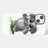 Süßer Elefant mit Blumen iPhone-Hülle iPhone Hülle (Rückseite (Horizontal))