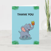 Süßer Elefant mit Geschenk Dankeskarte (Vorderseite)