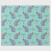 Süßer Elefant mit Geschenk Geschenkpapier (Flach)