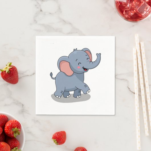 Süßer Elefant mit Geschenk Serviette (Beispiel)