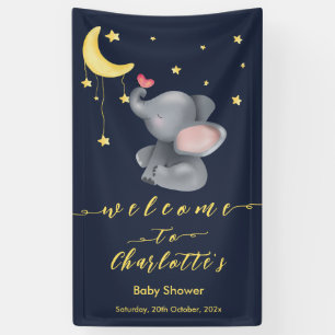Süßer Elefant mit kleiner Schmetterlings-Baby-Part Banner