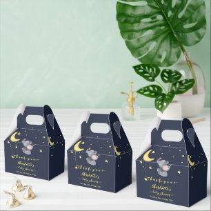 Süßer Elefant mit kleiner Schmetterlings-Baby-Part Geschenkschachtel