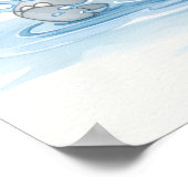 Süßer Elefant plantscht im Wasser Poster (Ecke)