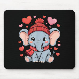 Süßer Elefant Valentinstag Herzen Winter-Schal Mousepad