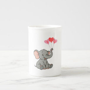 Süßer Elefant Valentinstag Porzellantasse