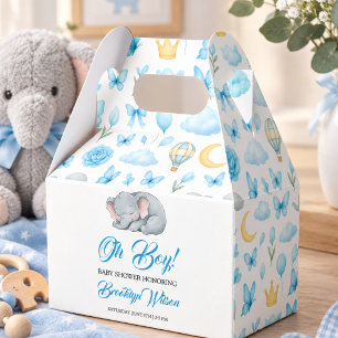 Süßer Elefant Wasserfarben-Baby-Party für Jungen Geschenkschachtel