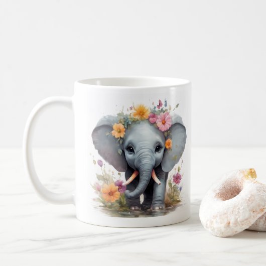 Süßer Elefantentasse Kaffeetasse (Mit Donut)