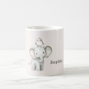 Süßer Elefantenvogel Kaffeetasse