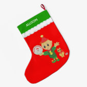 Süßer Elf Großer Weihnachtsstrumpf (Rückseite (Hängend))