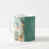 Süßer Elf mit Weihnachtsgeschenken  Kaffeetasse (Vorderseite Links)
