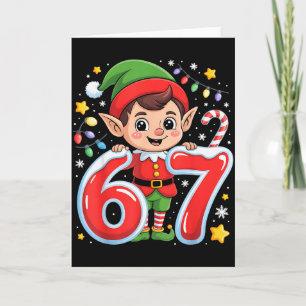 Süßer Elf Sechs Sieben 6 7 Meme Lustiges Weihnacht Karte