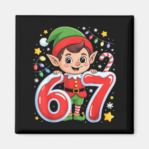 Süßer Elf Sechs Sieben 6 7 Meme Lustiges Weihnacht Magnet