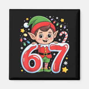 Süßer Elf Sechs Sieben 6 7 Meme Lustiges Weihnacht Magnet