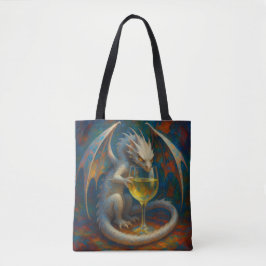 Süßer Elfenbeindrachen und Weißweinfantasie-Kunst Tasche