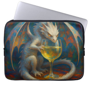 Süßer Elfenbeing-Drache & Weißwein-Fantasy-Kunst Laptopschutzhülle
