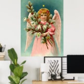Süßer Engel im rosa Kleid Poster (Heimbüro)