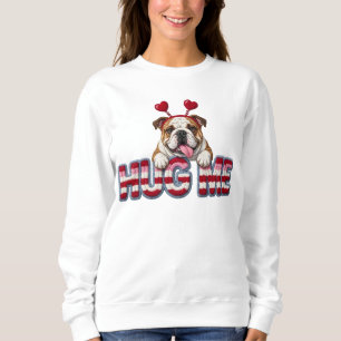 Süßer englischer Bulldoggen-Valentin Sweatshirt