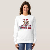 Süßer englischer Bulldoggen-Valentin  Sweatshirt (Vorne ganz)