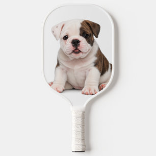 Süßer Englischer Bulldoggen-Welpe Pickleball Schläger