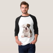 Süßer Englischer Bulldoggen-Welpe T-Shirt (Vorne ganz)
