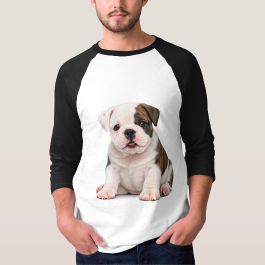 Süßer Englischer Bulldoggen-Welpe T-Shirt (Vorderseite)