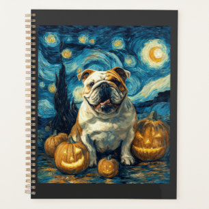 Süßer English Bulldog Hund Halloween Jack O Lanter Planer