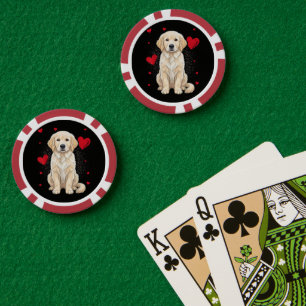 Süßer English Cream Golden Retriever Hund Pokerchips