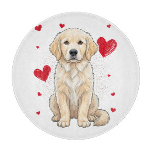Süßer English Cream Golden Retriever Hund Schneidebrett