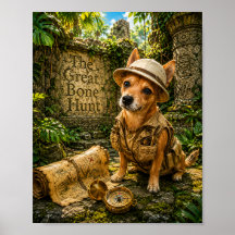 Süßer Entdeckerhund Urwaldruinen Kunst