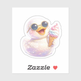 Süßer-Enten-Eiscreme-Ausschneide-Aufkleber Aufkleber