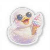 Süßer-Enten-Eiscreme-Ausschneide-Aufkleber Aufkleber (Vorderseite)