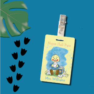 Süßer Entenarzt gelber Hallenpass Badge Ausweis
