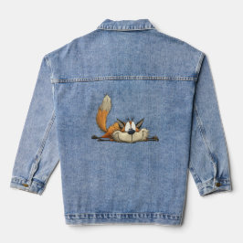 Süßer entspannter Fuchs Cartoon Jeansjacke