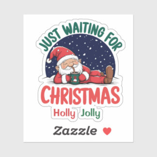 Süßer entspannter Weihnachtsmann, der einfach nur Aufkleber