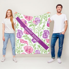 Süßer Erbsen Wasserfarbe Personalisiertes Muster Fleecedecke