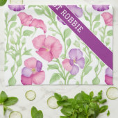 Süßer Erbsen Wasserfarbe Personalisiertes Muster Geschirrtuch (Gefaltet)